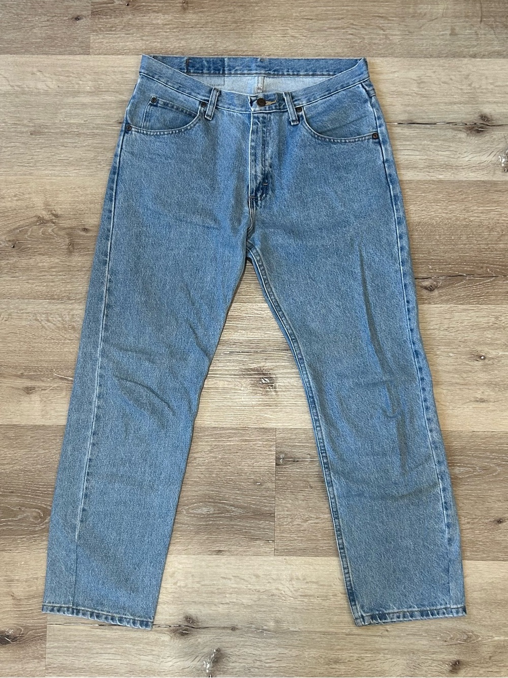 Wrangler Blue Denim Straight Jeans